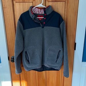 Southern Proper - Men’s quarter button fleece pullover - america flag